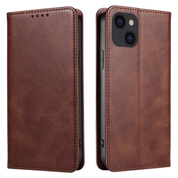 SKALO iPhone 15 Pro Max Premium Wallet Lompakkokotelo - Ruskea Brown