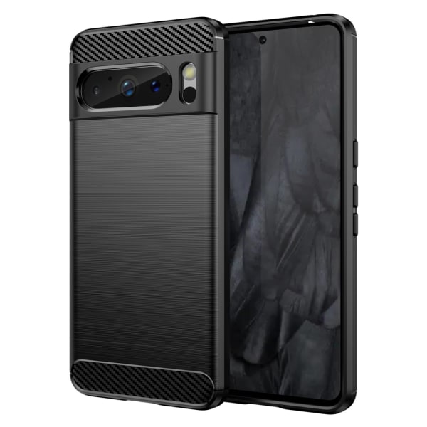 SKALO Google Pixel 8 Pro Armor Carbon Iskunkestävä TPU suojakuor Black