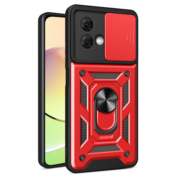 SKALO Motorola Moto G84 5G Armor hybridi magnetrengas kameran liukusäädin - Punainen Red