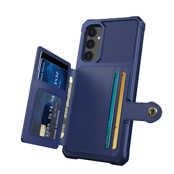 SKALO Samsung A05s 4G Stødsikker cover med pung - Blå Blue