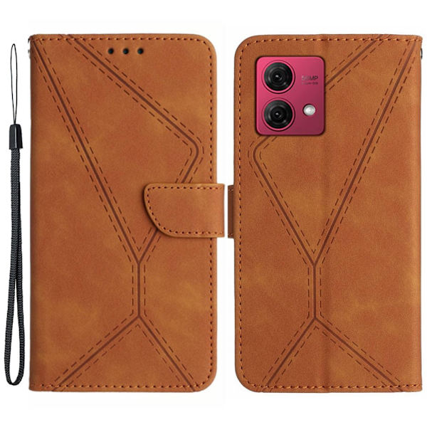 SKALO Motorola Edge 40 Neo 5G Embossed Plånboksfodral i PU-Läder - Brun Brun
