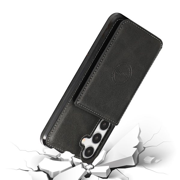 SKALO Samsung S24 PU Läder Skal med Plånbok - Svart Svart