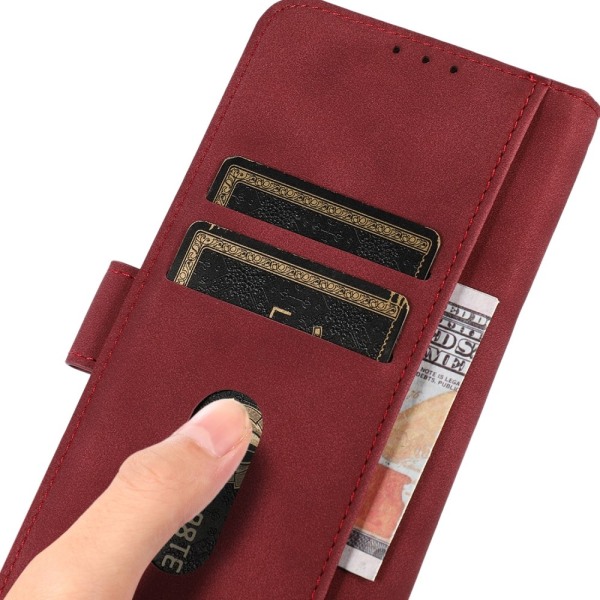SKALO Motorola ThinkPhone 5G KHAZNEH Plånboksfodral i PU-Läder - Röd
