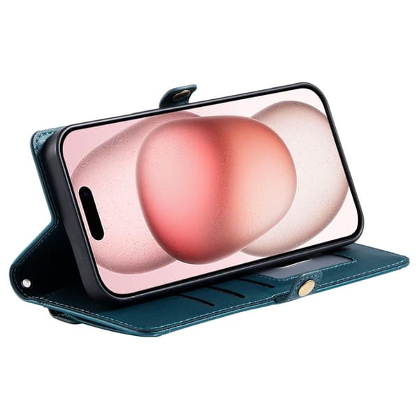 SKALO iPhone 17 Pro PU-Läder Envelope Plånboksfodral - Grön Grön