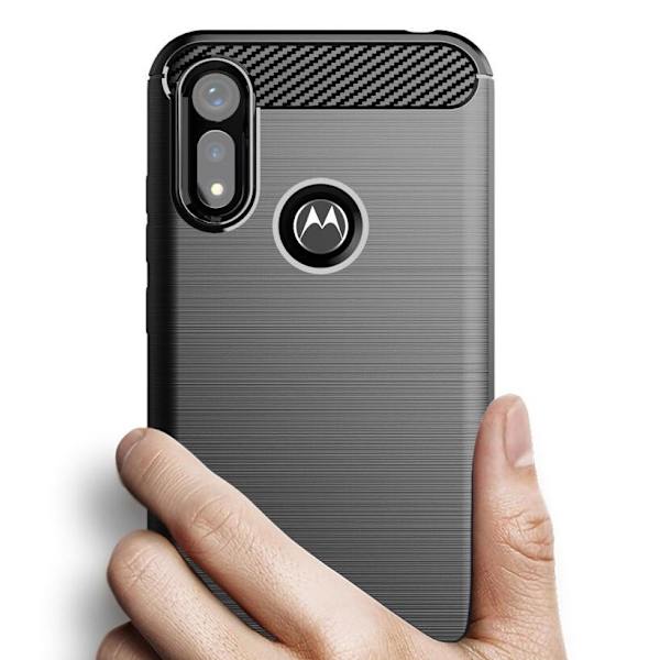 SKALO Moto E6i Armor Carbon Stødsikker TPU-cover - Vælg farve Grey