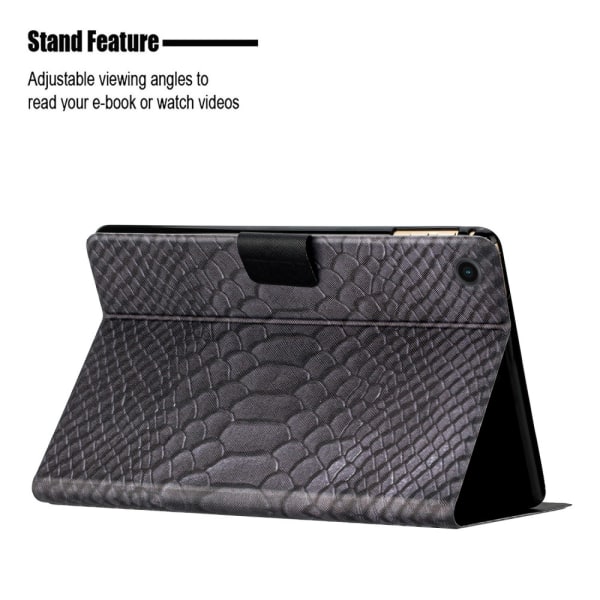 SKALO Samsung Tab A9 Krokodil PU-Läder Fodral - Svart Svart