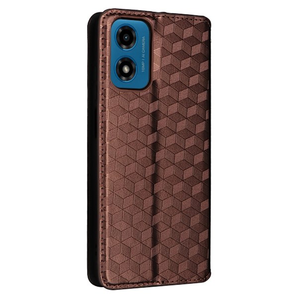 SKALO Motorola Moto G04 Embossed Plånboksfodral i PU-Läder - Brun Brun
