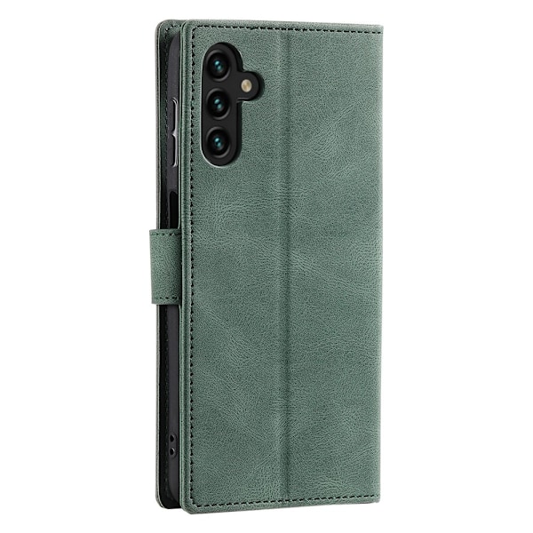 SKALO Samsung S25 Premium PU-læder Splicing Flip Cover - Grøn Green
