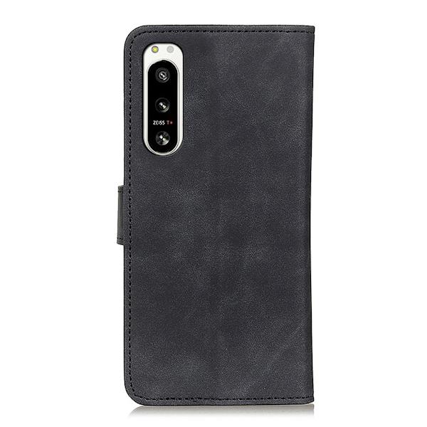 SKALO Sony Xperia 5 IV 5G KHAZNEH Plånboksfodral i PU-Läder - Svart Svart