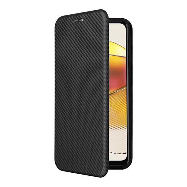 SKALO Motorola Moto G73 5G Carbon Fiber Pungetui - Sort Black