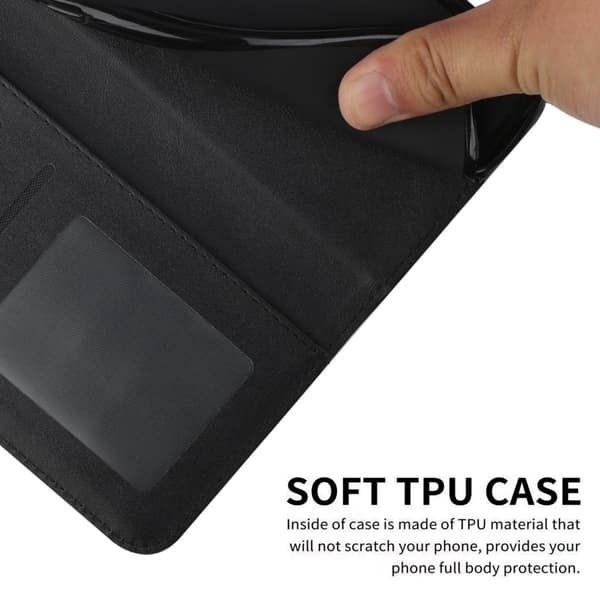 SKALO iPhone 15 Pro Embossed Triangle Flip Cover - Sort Black