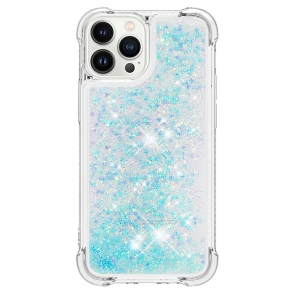 SKALO iPhone 15 Pro Kvicksand Glitter Hjärtan TPU-skal - Turkos Turkos