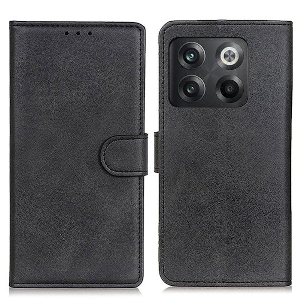 SKALO OnePlus 10T 5G Flip Cover m. pung i PU-læder - Sort Black