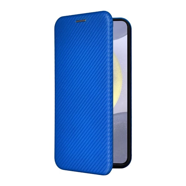 SKALO Samsung S25 Carbon Fiber Plånboksfodral - Blå Blå