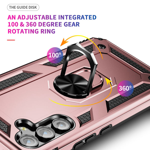 SKALO Samsung A54 5G Armor Hybridi metallirengas kuori - Ruusukulta Pink gold