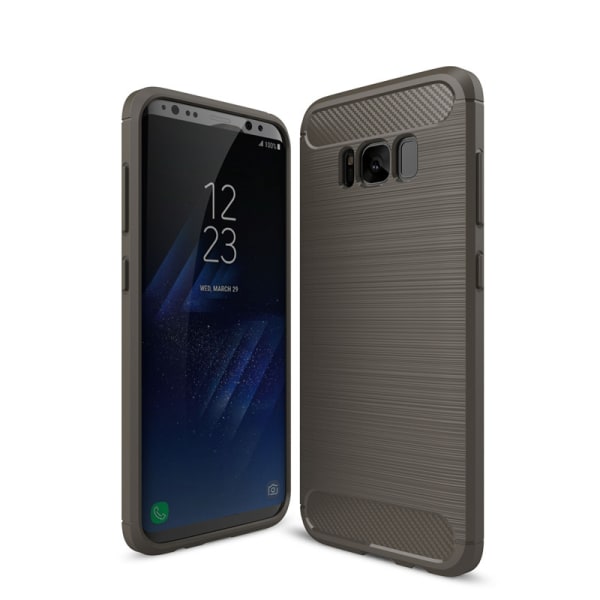 SKALO Samsung S8 Armor Carbon Iskunkestävä TPU suojakuori - Vali Grey