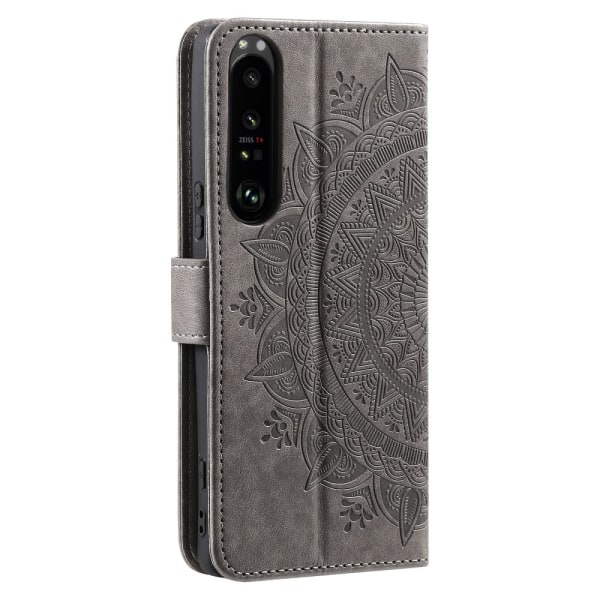 SKALO Sony Xperia 1 V Mandala Flip Cover - Grå Grey