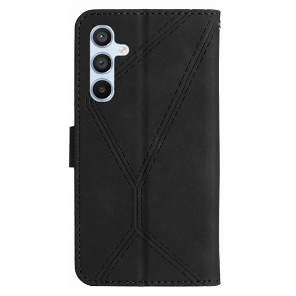 SKALO Samsung A15 4G Embossed Plånboksfodral i PU-Läder - Svart Svart
