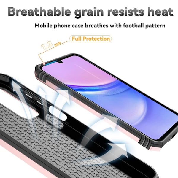 SKALO Samsung A16 Armor Hybrid Metallring Kameraslider - Roséguld Rosa guld