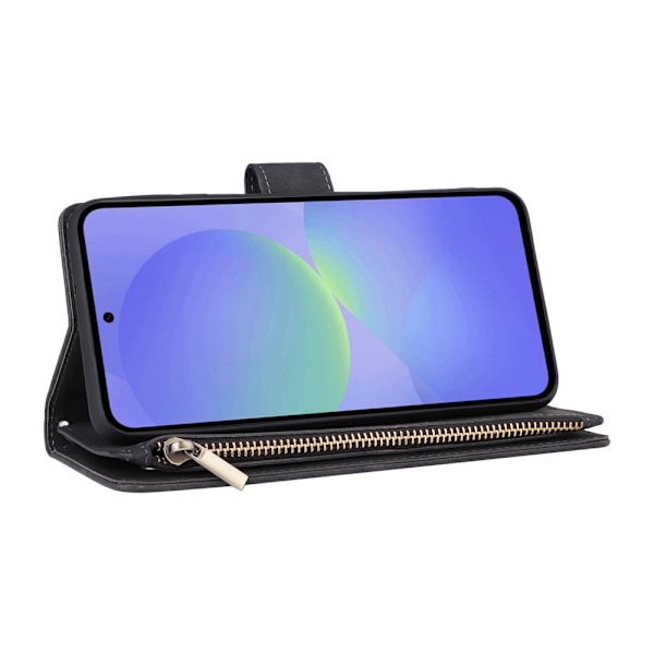 SKALO Samsung A36 5G Zipper PU-Läder Plånboksfodral - Svart Svart