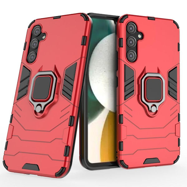 SKALO Samsung A34 5G Armor Hybrid metal ring cover - Rød Red
