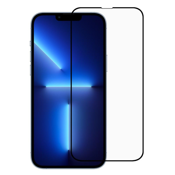 SKALO iPhone 13 Pro Heltäckande Skärmskydd Härdat Glas - Svart Black
