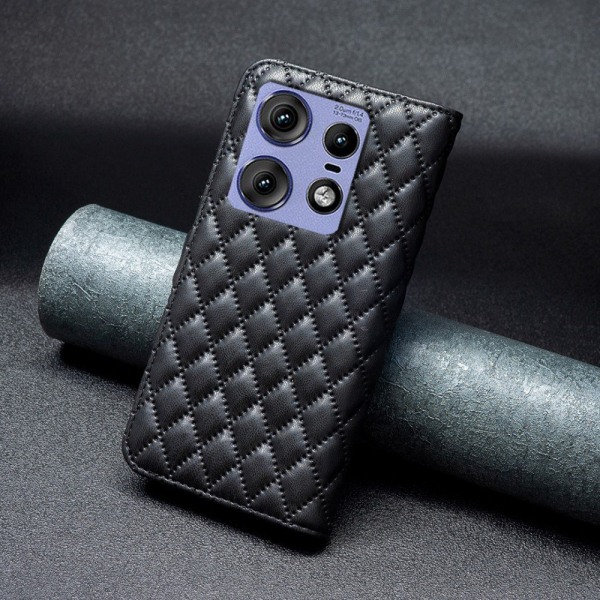 SKALO Motorola Edge 50 Pro 5G BINFEN COLOR Tikattu Lompakko - Musta Black