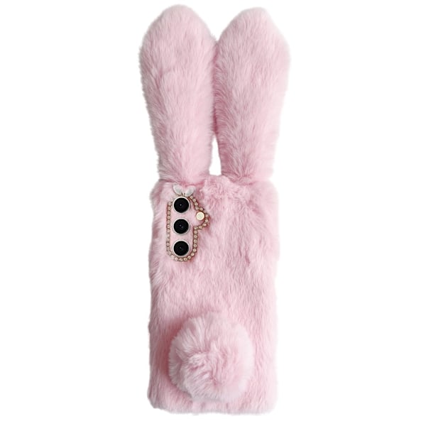 SKALO Samsung S25 3D Fluffy Bunny Cover - Pink Pink