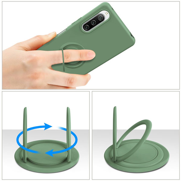 SKALO Sony Xperia 10 V Ultraohut silikonikuori rengas - Musta Black