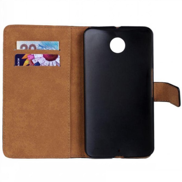 Wallet Case aitoa nahkaa Google Nexus 6 - enemmän värejä Black