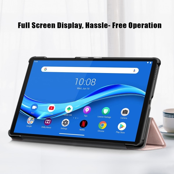 SKALO Lenovo Tab M10 FHD Plus 10.3" Trifold Suojakotelo - Ruusuk Pink gold