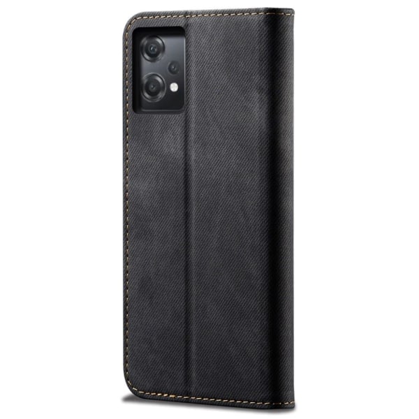 SKALO OnePlus Nord CE 2 Lite 5G Jeans Lompakkokotelo - Musta Black