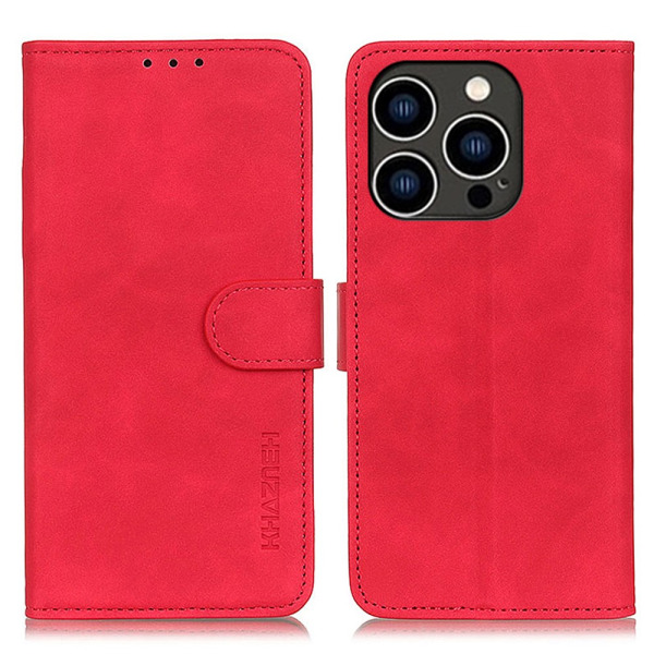 SKALO iPhone 15 Pro Max KHAZNEH Lompakkokotelo PU-nahasta - Puna Red