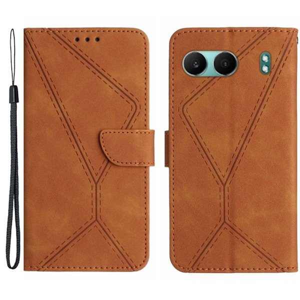SKALO OnePlus Nord 4 Embossed Plånboksfodral i PU-Läder - Brun Brun