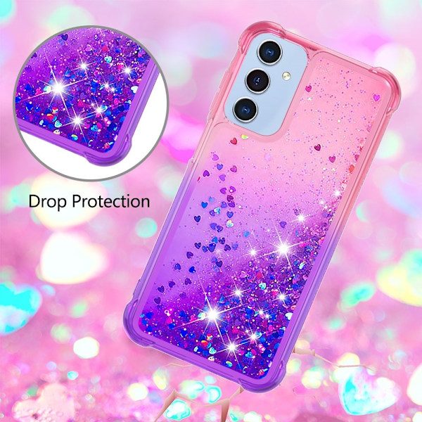 SKALO Samsung A16 Kvicksand Glitter Hjärtan TPU-skal - Rosa-Lila multifärg