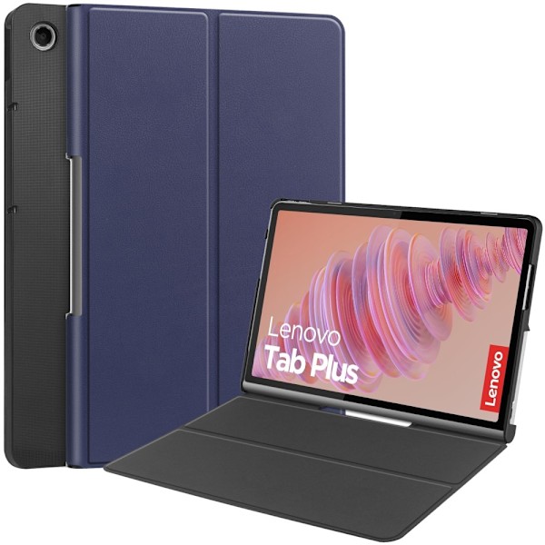 SKALO Lenovo Tab Plus 11.5" Duofold PU-Läder Fodral - Blå Blå