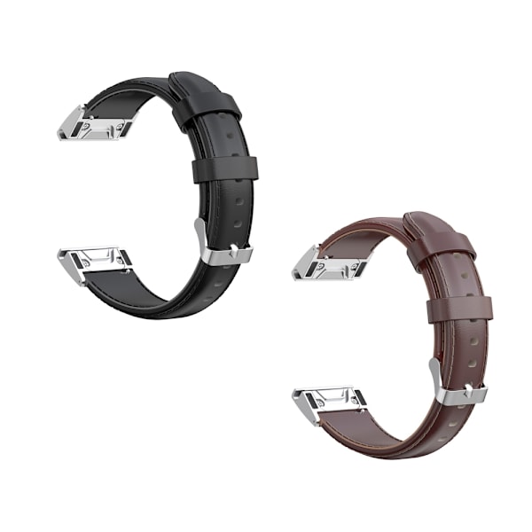 KALEBOL Læderarmbånd Garmin Fenix 7X/7X Pro 51mm - Vælg farve Brown