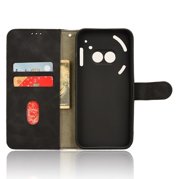 SKALO Nothing Phone (2a) Plus Matt PU-Läder Plånboksfodral - Svart Svart