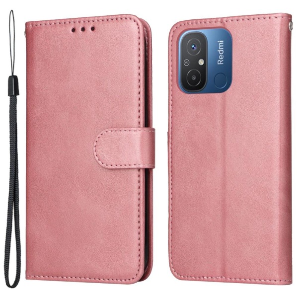 SKALO Xiaomi Redmi 12C 4G Flip Cover m. pung i PU-læder - Pink Pink