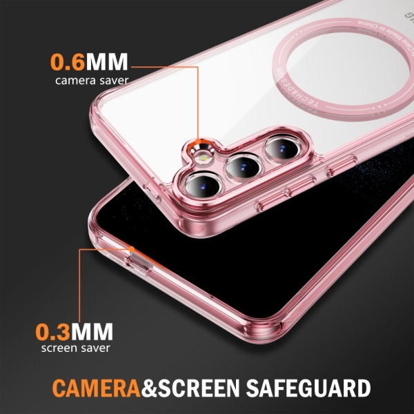 SKALO Samsung S24+ Color Bumper Magnet Skal - Rosa Rosa