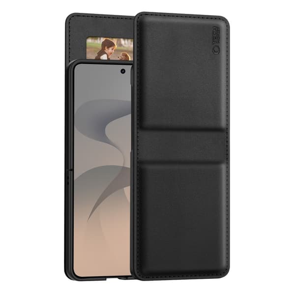 Tech-Protect Wallet Pungcover med stativfunktion til Samsung Galaxy Z Flip8 - Sort Black