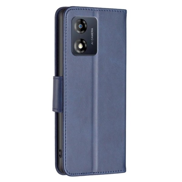 SKALO Motorola Moto E13 4G Flip Cover m. pung i PU-læder - Blå Blue