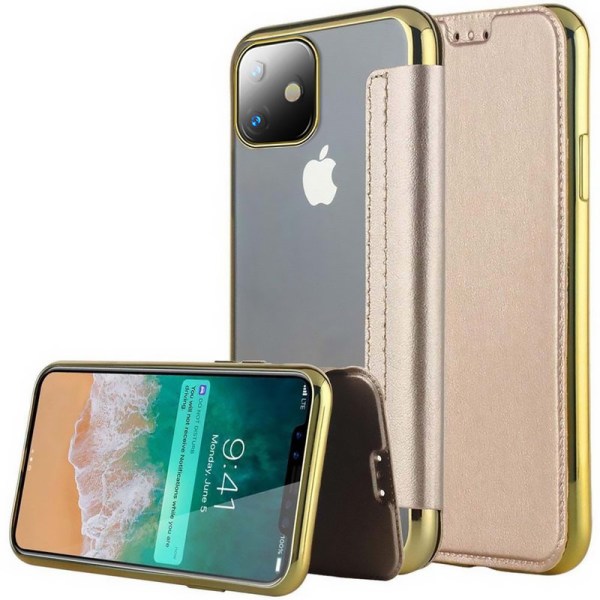 SKALO iPhone 11 Lompakkokotelo TPU Ultra Ohut - Valitse väri Gold
