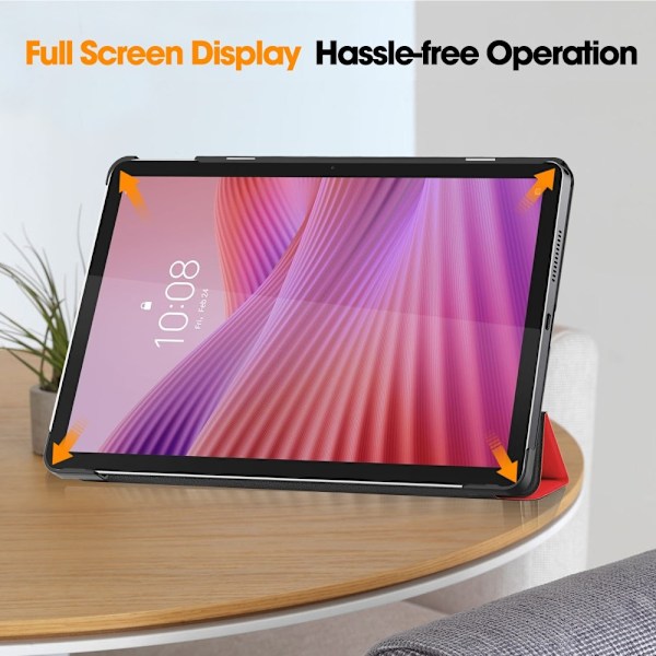 SKALO Lenovo Tab 10.1" Trifold Fodral - Röd Röd