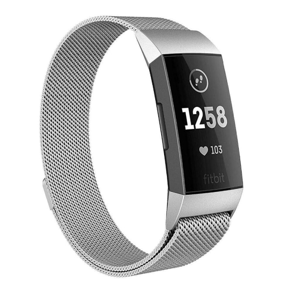 SKALO Milanese Loop to Fitbit Charge 3/4 - Valitse väri Silver