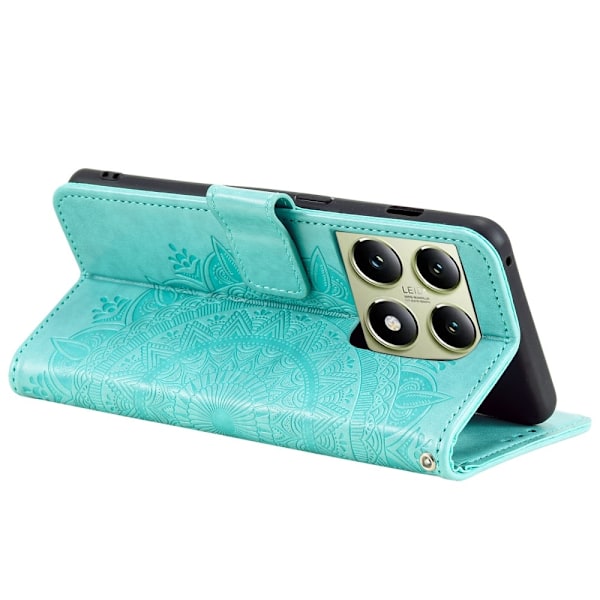 SKALO Xiaomi 14T Pro Mandala Flip Cover - Turkis Turquoise