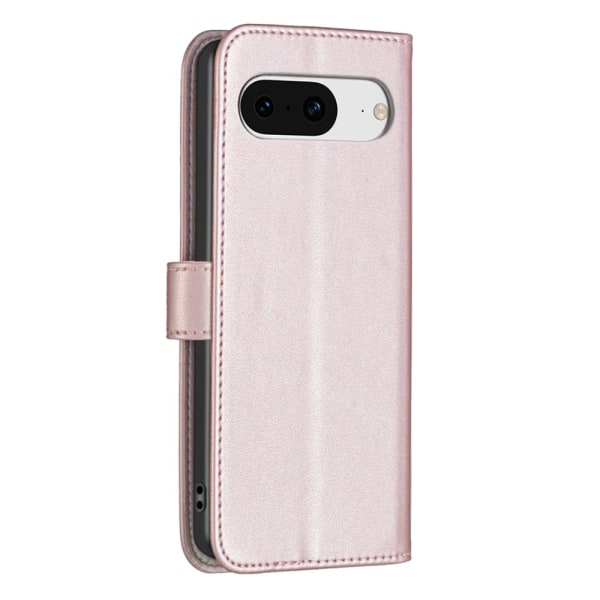 Google Pixel 8 BINFEN COLOR Kohokuvioitu Lompakkokotelo - Ruusukulta Pink gold