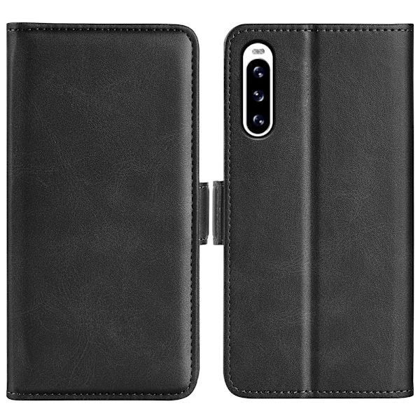 SKALO Sony Xperia 10 V Premium Wallet Lompakkokotelo - Musta Black