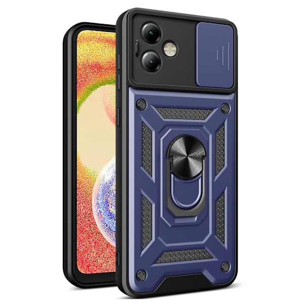 SKALO Motorola Moto G14 Armor hybridi metallirengas kameran liukusäädin - - Sininen Blue
