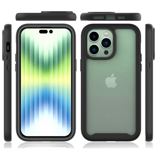 SKALO iPhone 14 Plus Iskunkestävä Clear Hybridi Suojakuori - Musta Black